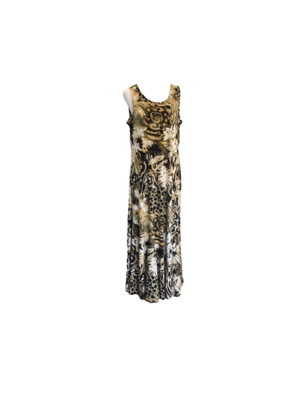 Attitudes by Renee size M maxi dress. Sleeveless animal print travels well